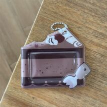 Cream Cheese Strawberry Chocolate Cake Kpop Keychain Photocard Holder - ArtGalleryZen