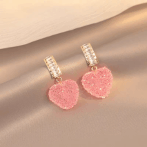 Crystal Candy Heart Earrings - ArtGalleryZen