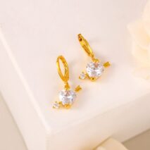 Crystal Cupid Arrow Heart Huggie Hoop Dangle Earrings - ArtGalleryZen
