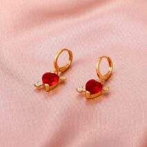 Crystal Cupid Arrow Heart Huggie Hoop Dangle Earrings - ArtGalleryZen