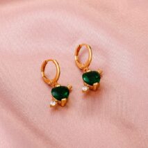 Crystal Cupid Arrow Heart Huggie Hoop Dangle Earrings - ArtGalleryZen