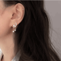 Crystal Inlaid Moon Star Dangle Earrings - ArtGalleryZen