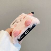Cute Angry Kirby Embroidery Plush iPhone Case - ArtGalleryZen