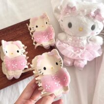 Cute Ballet Hello Kitty Acetate Acrylic Hair Claw Hair Clip - ArtGalleryZen