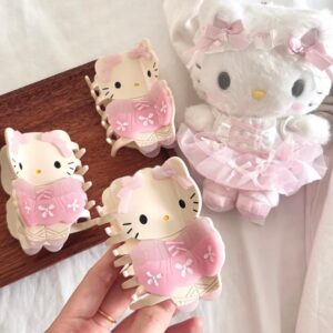 Cute Ballet Hello Kitty Acetate Acrylic Hair Claw Hair Clip - ArtGalleryZen