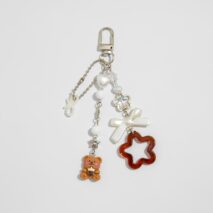 Cute Bear Star Pearl Bowknot Charm Keychain - ArtGalleryZen