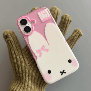 Cute Bowknot Miffy iPhone Case With Plush Lanyard - ArtGalleryZen