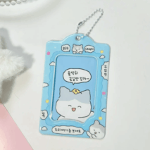 Cute Bunny Cat Kpop Keychain Photocard Holder - ArtGalleryZen