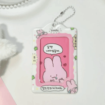 Cute Bunny Cat Kpop Keychain Photocard Holder - ArtGalleryZen