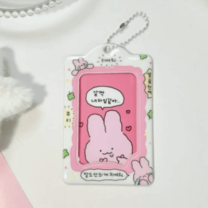 Cute Bunny Cat Kpop Keychain Photocard Holder - ArtGalleryZen