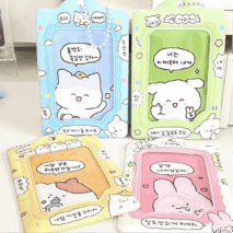 Cute Bunny Cat Kpop Keychain Photocard Holder - ArtGalleryZen