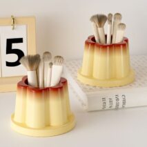 Cute Caramel Pudding Pen Holder - ArtGalleryZen