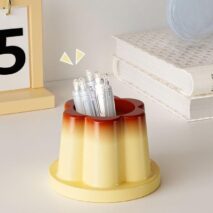 Cute Caramel Pudding Pen Holder - ArtGalleryZen