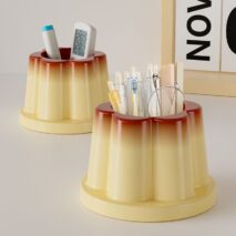 Cute Caramel Pudding Pen Holder - ArtGalleryZen