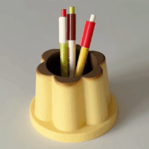 Cute Caramel Pudding Pen Holder - ArtGalleryZen