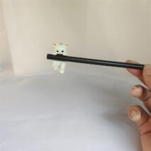 Cute Cat Pendant Flower Pearl Tassel Wooden Hair Fork Hair Pin - ArtGalleryZen