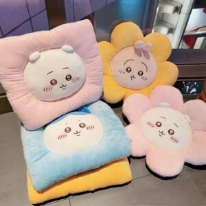 Cute Chiikawa Usagi Hachiware Flower Plush Cushion - ArtGalleryZen