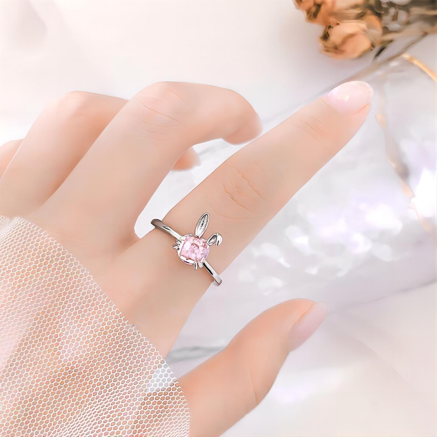Cute Crystal Rabbit Ring - ArtGalleryZen