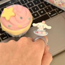 Cute Cupcake Jewelry Box Sanrio Cinnamoroll Ring Set - ArtGalleryZen