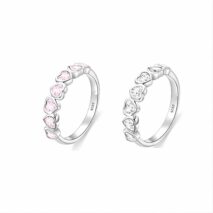 Cute CZ Inlaid Heart Matching Ring - ArtGalleryZen