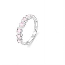Cute CZ Inlaid Heart Matching Ring - ArtGalleryZen