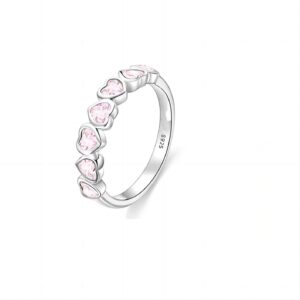 Cute CZ Inlaid Heart Matching Ring - ArtGalleryZen