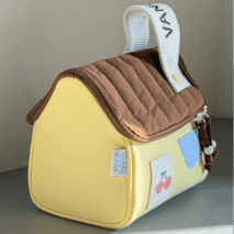 Cute Embroidery House Multi-Layer Makeup Bag Portable Travel Large Capacity Storage Bag - ArtGalleryZen
