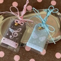 Cute Embroidery Musical Note Angel Wing Lucky Amulet Keychain - ArtGalleryZen