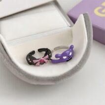 Cute Enamel Kuromi Baku Matching Ring - ArtGalleryZen