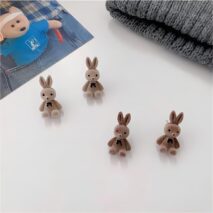 Cute Flocking Rabbit Bear Ear Studs - ArtGalleryZen