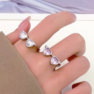 Cute Heart Shape Sunglasses Crystal Love Ring - ArtGalleryZen