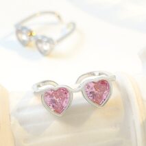 Cute Heart Shape Sunglasses Crystal Love Ring - ArtGalleryZen