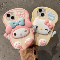Cute Hello Kitty My Melody Toast iPhone Case - ArtGalleryZen