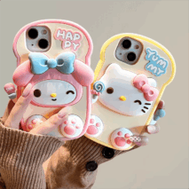 Cute Hello Kitty My Melody Toast iPhone Case - ArtGalleryZen