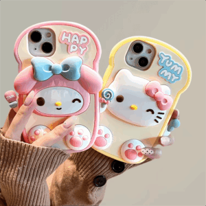 Cute Hello Kitty My Melody Toast iPhone Case - ArtGalleryZen
