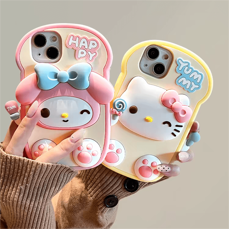 Cute Hello Kitty My Melody Toast iPhone Case - ArtGalleryZen