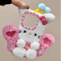 Cute Hello Kitty Pink Wing Bee Plush iPhone Case - ArtGalleryZen