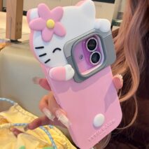 Cute Hello Kitty Taking Photo iPhone Case - ArtGalleryZen
