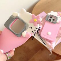 Cute Hello Kitty Taking Photo iPhone Case - ArtGalleryZen