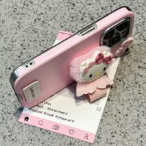 Cute Hello Kitty Wing Ring Stand Leather iPhone Case - ArtGalleryZen