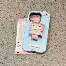 Cute Hello Kitty Wing Ring Stand Leather iPhone Case - ArtGalleryZen