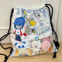 Cute Hip Hop Girl Kpop Fan Display Drawstring Backpack - ArtGalleryZen