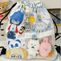 Cute Hip Hop Girl Kpop Fan Display Drawstring Backpack - ArtGalleryZen