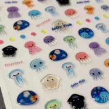 Cute Jellyfish Nail Art Decoration Stickers DIY Nail Ornament - ArtGalleryZen