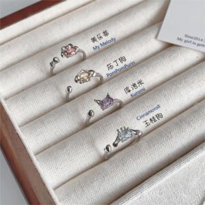 Cute Kuromi My Melody Cinnamoroll PomPomPurin Ring - ArtGalleryZen