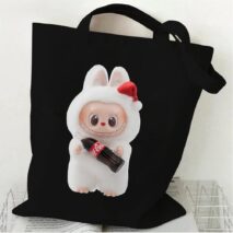 Cute Labubu Shoulder Tote Canvas Bag - ArtGalleryZen