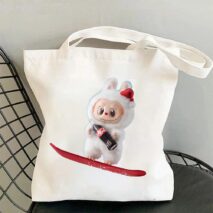 Cute Labubu Shoulder Tote Canvas Bag - ArtGalleryZen