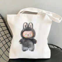 Cute Labubu Shoulder Tote Canvas Bag - ArtGalleryZen