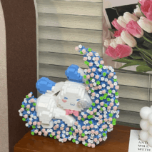 Cute LEGO Compatible Cinnamoroll Floral Moon Building Bricks - ArtGalleryZen