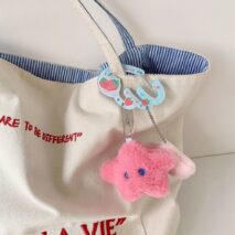 Cute Lucky Clover Strawberry Wing Kpop Acrylic Keychain Carabiner - ArtGalleryZen
